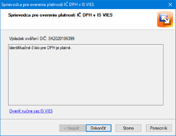 Ručné overenie IČ DPH cez internetový prehliadač z Sprievodcu pre overenie platnosti IČ DPH v IS VIES využijete v prípade, že sa vám overenie zlyhá v systéme POHODA