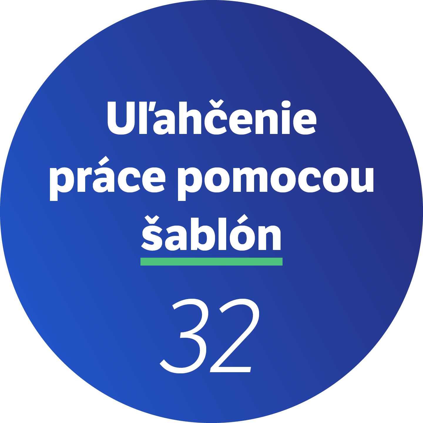 32 Uľahčenie práce pomocou šablón 