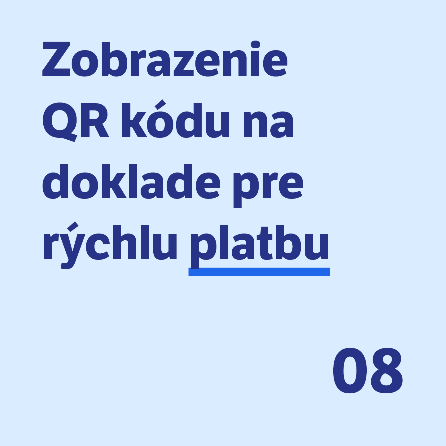 #08 Zobrazenie QR kódu na doklade pre rýchlu platbu