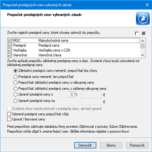 Precenenie predajných cien…