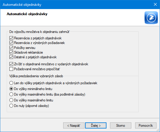 Automatické objednávky…